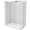 Mexen Omega плъзгаща се душ кабина 140 x 80 см, прозрачна, хромирана + корито Flat - 825-140-080-01-00-4010