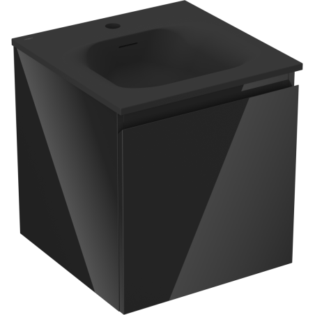 Mexen Orio баня шкаф 45 см с мивка Vela, 1 чекмедже, блясък черен/мат черен - 91A10-04547-1-BF70-W23M71