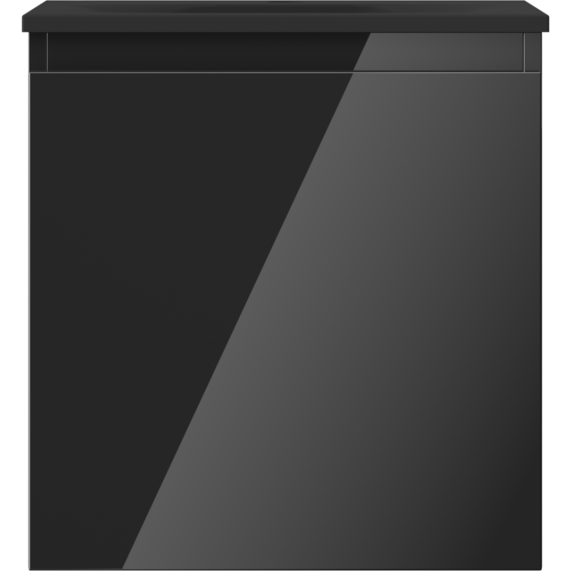 Mexen Orio баня шкаф 45 см с мивка Vela, 1 чекмедже, блясък черен/мат черен - 91A10-04547-1-BF70-W23M71