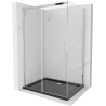 Mexen Omega плъзгаща се душ кабина 120 x 90 см, прозрачна, хром + душ поддушие Flat, черно - 825-120-090-01-00-4070