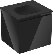 Mexen Orio шкаф за баня 50 см с мивка Vela, 1 чекмедже, черен гланц/черен мат - 91A10-05047-1-BF70-W23M71