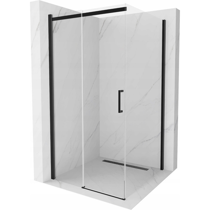 Mexen Omega плъзгаща се душ кабина 100 x 100 см, прозрачна, черна - 825-100-100-70-00
