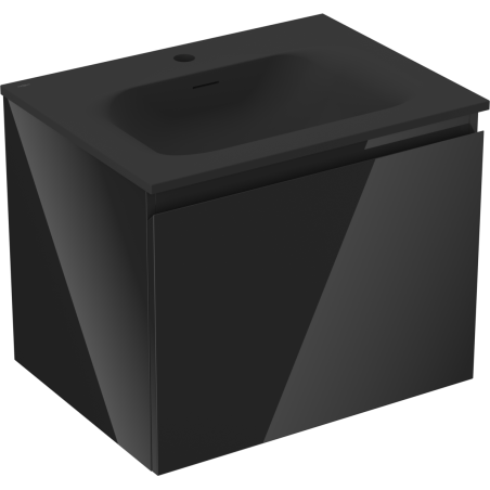 Mexen Orio шкаф за баня 60 см с умивалник Vela, 1 чекмедже, черен гланц/черен мат - 91A10-06047-1-BF70-W23M71