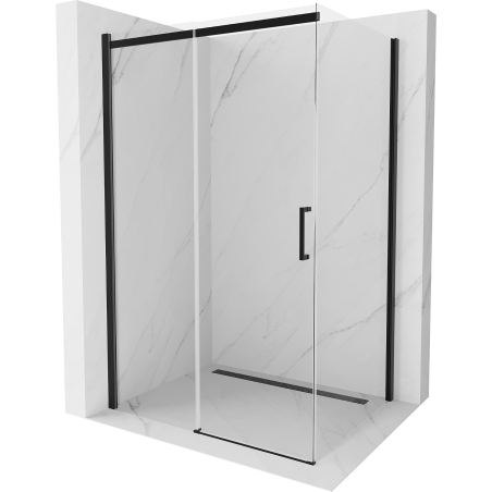 Mexen Omega плъзгаща се душ кабина 110 x 70 см, прозрачна, черна - 825-110-070-70-00