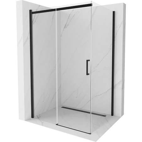 Mexen Omega душ кабина плъзгаща се 120 x 80 см, прозрачна, черна - 825-120-080-70-00