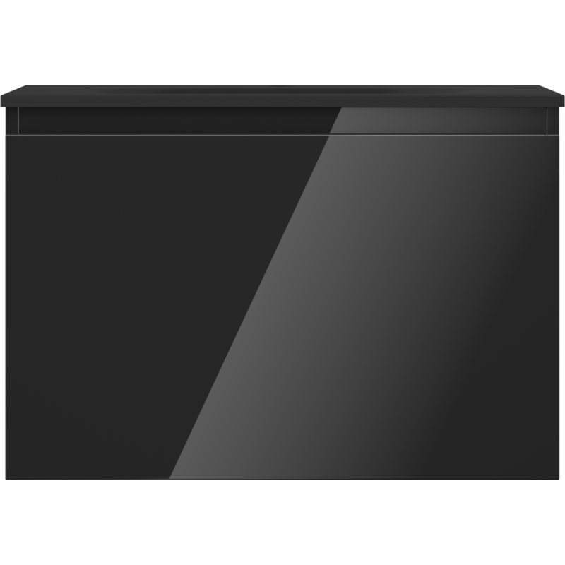 Mexen Orio шкаф за баня 70 см с мивка Vela, 1 чекмедже, черен гланц/черен мат - 91A10-07047-1-BF70-W23M71