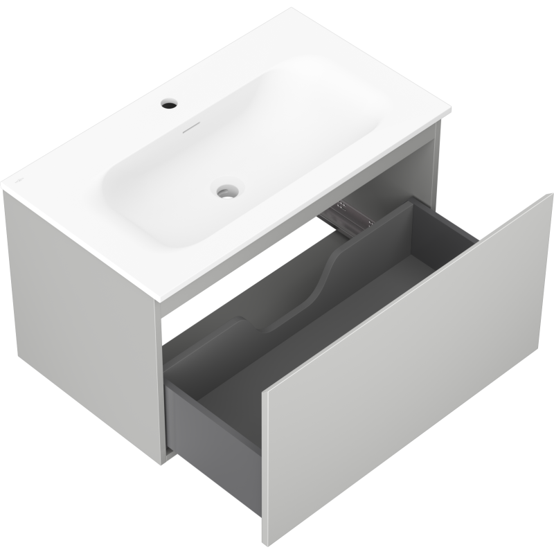 Mexen Orio шкаф за баня 80 см с умивалник Vela, 1 чекмедже, сив мат/бял мат - 91A10-08047-1-BF62-W23M01