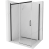 Mexen Omega плъзгаща се душ кабина 130 x 80 см, прозрачна, черна - 825-130-080-70-00