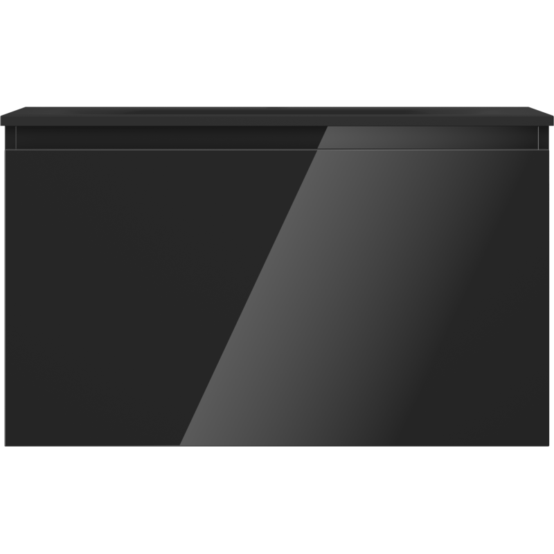 Mexen Orio шкаф за баня 80 см с мивка Vela, 1 чекмедже, черен гланц/черен мат