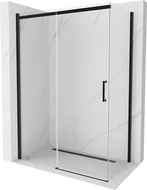Mexen Omega плъзгаща се душ кабина 140 x 80 см, прозрачна, черна - 825-140-080-70-00