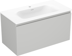 Mexen Orio шкаф за баня 90 см с мивка Vela, 1 чекмедже, сив мат/бял мат - 91A10-09047-1-BF62-W23M01