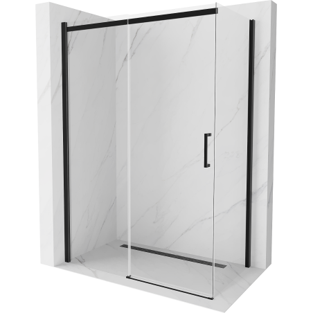 Mexen Omega Плъзгаща се душ кабина 160 x 80 см, прозрачна, черна - 825-160-080-70-00