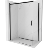 Mexen Omega разтегателна душ кабина 160 x 90 см, прозрачна, черна - 825-160-090-70-00