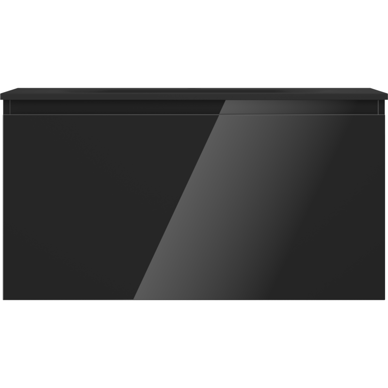 Mexen Orio шкаф за баня 90 см с мивка Vela, 1 чекмедже, черен гланц/черен мат - 91A10-09047-1-BF70-W23M71