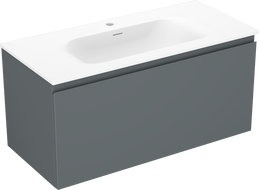 Mexen Orio шкаф за баня 100 см с мивка Vela, 1 чекмедже, графит мат/бял мат