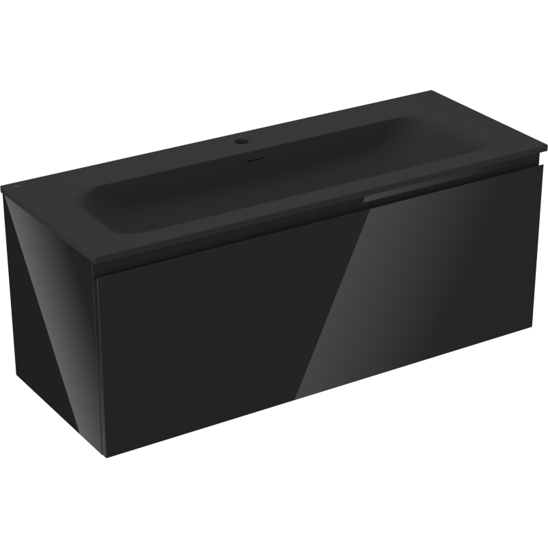 Mexen Orio баня шкаф 120 cm с мивка Vela, 1 чекмедже, черен гланц/черен мат - 91A10-12047-1-BF70-W23M71