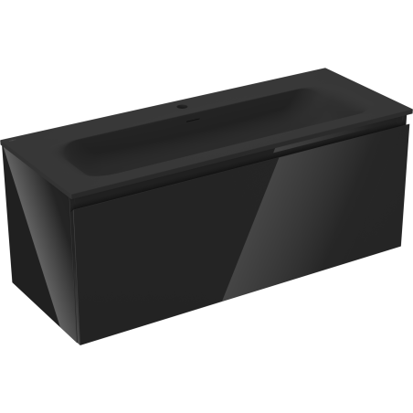 Mexen Orio баня шкаф 120 cm с мивка Vela, 1 чекмедже, черен гланц/черен мат - 91A10-12047-1-BF70-W23M71