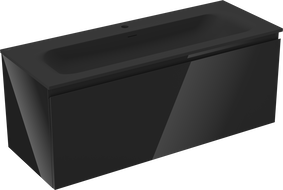 Mexen Orio баня шкаф 120 cm с мивка Vela, 1 чекмедже, черен гланц/черен мат - 91A10-12047-1-BF70-W23M71