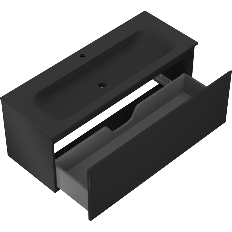 Mexen Orio шкаф за баня 120 см с мивка Vela, 1 чекмедже, черен мат - 91A10-12047-1-BF71-W23M71