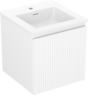 Mexen Rivel шкаф за баня 45 см с мивка Otis, 1 чекмедже, рифлова, бял мат