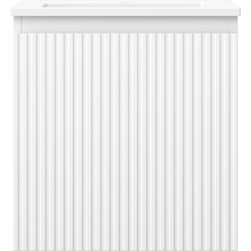 Mexen Rivel шкаф за баня 45 см с мивка Otis, 1 чекмедже, рифлова, бял мат