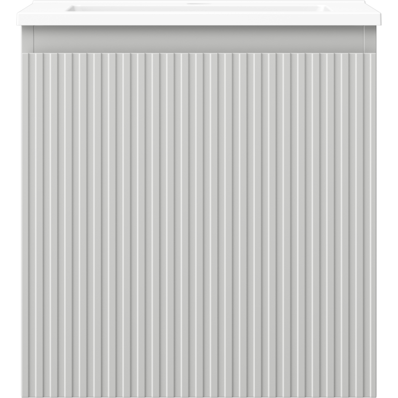 Mexen Rivel банална шкаф 45 см с мивка Otis, 1 чекмедже, гофрирана, сива мат/бяла мат - 91A20-04547-1-BF62-W18M01