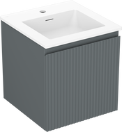 Mexen Rivel шкаф за баня 45 см с мивка Otis, 1 чекмедже, рифеловано, графит мат/бял мат - 91A20-04547-1-BF66-W18M01