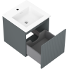 Mexen Rivel шкаф за баня 45 см с мивка Otis, 1 чекмедже, рифеловано, графит мат/бял мат - 91A20-04547-1-BF66-W18M01