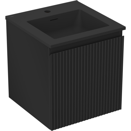 Mexen Rivel баня шкаф 45 см с мивка Otis, 1 чекмедже, релефен, черен мат - 91A20-04547-1-BF71-W18M71