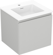 Mexen Rivel шкаф за баня 50 см с мивка Otis, 1 чекмедже, рифелован, сив мат/бял мат - 91A20-05047-1-BF62-W18M01
