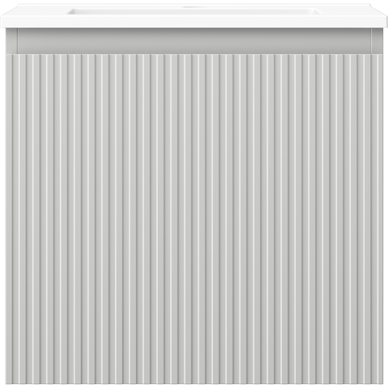 Mexen Rivel шкаф за баня 50 см с мивка Otis, 1 чекмедже, рифелован, сив мат/бял мат - 91A20-05047-1-BF62-W18M01