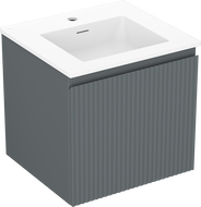 Mexen Rivel шкаф за баня 50 см с мивка Otis, 1 чекмедже, набразден, графит мат/бял мат - 91A20-05047-1-BF66-W18M01