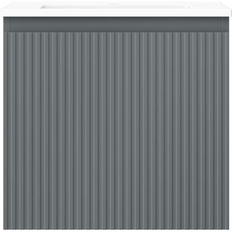 Mexen Rivel шкаф за баня 50 см с мивка Otis, 1 чекмедже, набразден, графит мат/бял мат - 91A20-05047-1-BF66-W18M01