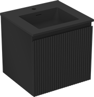 Mexen Rivel шкаф за баня 50 см с мивка Otis, 1 чекмедже, гофриран, черен мат