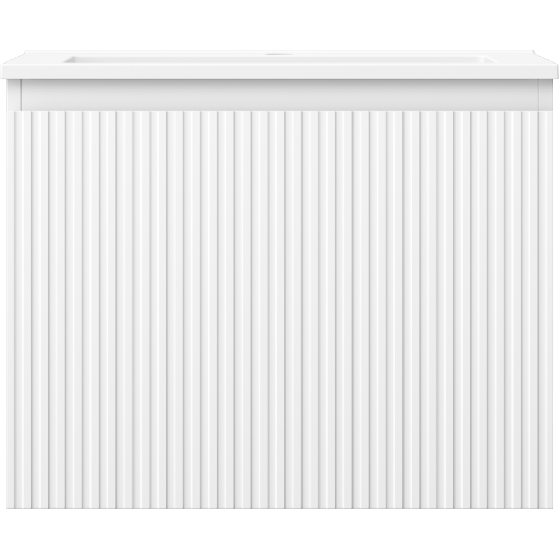 Mexen Rivel шкаф за баня 60 см с мивка Otis, 1 чекмедже, гофриран, бял мат - 91A20-06047-1-BF01-W18M01