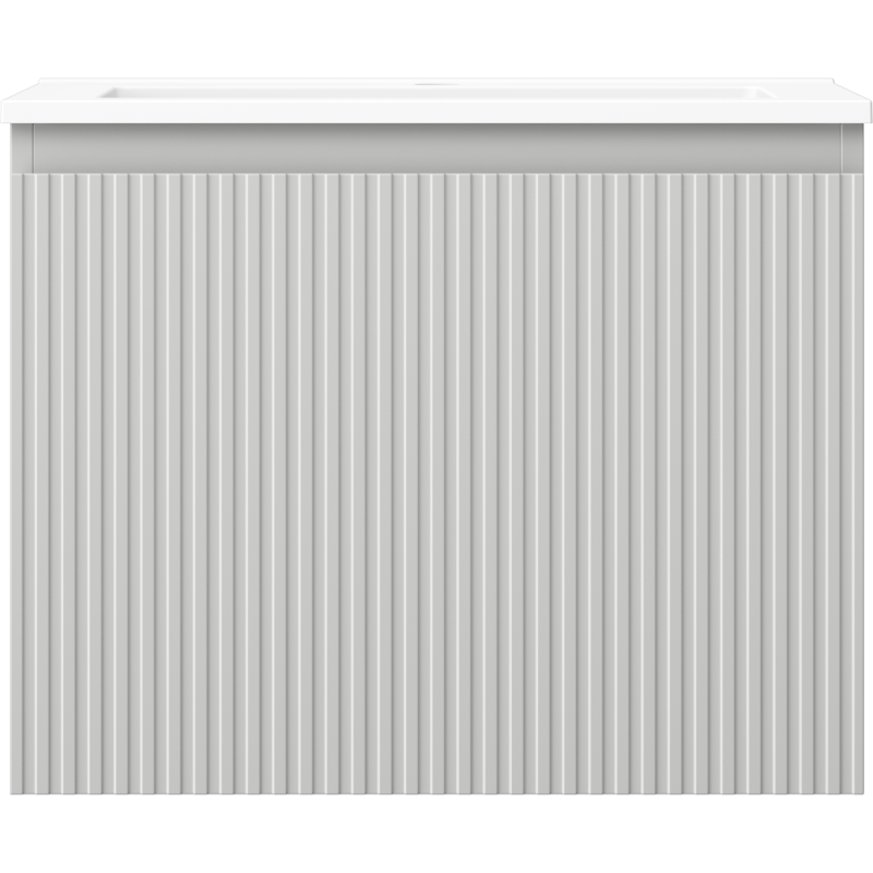 Mexen Rivel шкаф за баня 60 см с мивка Otis, 1 чекмедже, оребрена, сива мат/бяла мат - 91A20-06047-1-BF62-W18M01