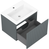 Mexen Rivel шкафче за баня 60 см с мивка Otis, 1 чекмедже, оребрено, графит