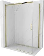 Mexen Omega плъзгаща се душ кабина 130 x 70 см, прозрачна, златна - 825-130-070-50-00