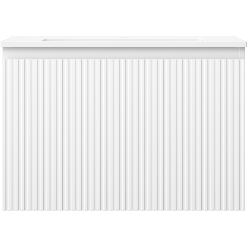 Mexen Rivel шкаф за баня 70 см с умивалник Otis, 1 чекмедже, оребрена, бяла мат