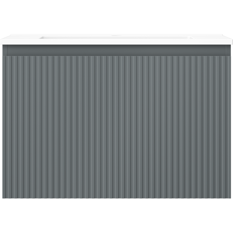 Mexen Rivel шкаф за баня 70 см с мивка Otis, 1 чекмедже, оребрен, графит мат/бял мат - 91A20-07047-1-BF66-W18M01