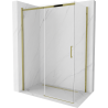 Mexen Omega плъзгаща се душ кабина 140 x 80 см, прозрачна, златна - 825-140-080-50-00