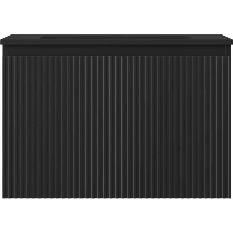 Mexen Rivel шкафче за баня 70 см с мивка Otis, 1 чекмедже, релефно , черен мат - 91A20-07047-1-BF71-W18M71