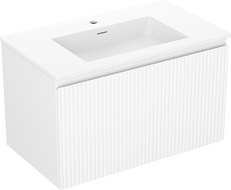 Mexen Rivel баня кабинет 80 см с мивка Otis, 1 чекмедже, релефен, бял мат - 91A20-08047-1-BF01-W18M01