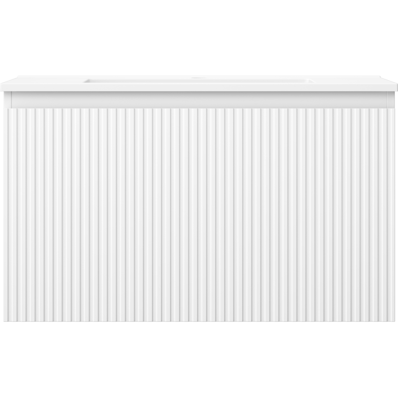 Mexen Rivel баня кабинет 80 см с мивка Otis, 1 чекмедже, релефен, бял мат - 91A20-08047-1-BF01-W18M01