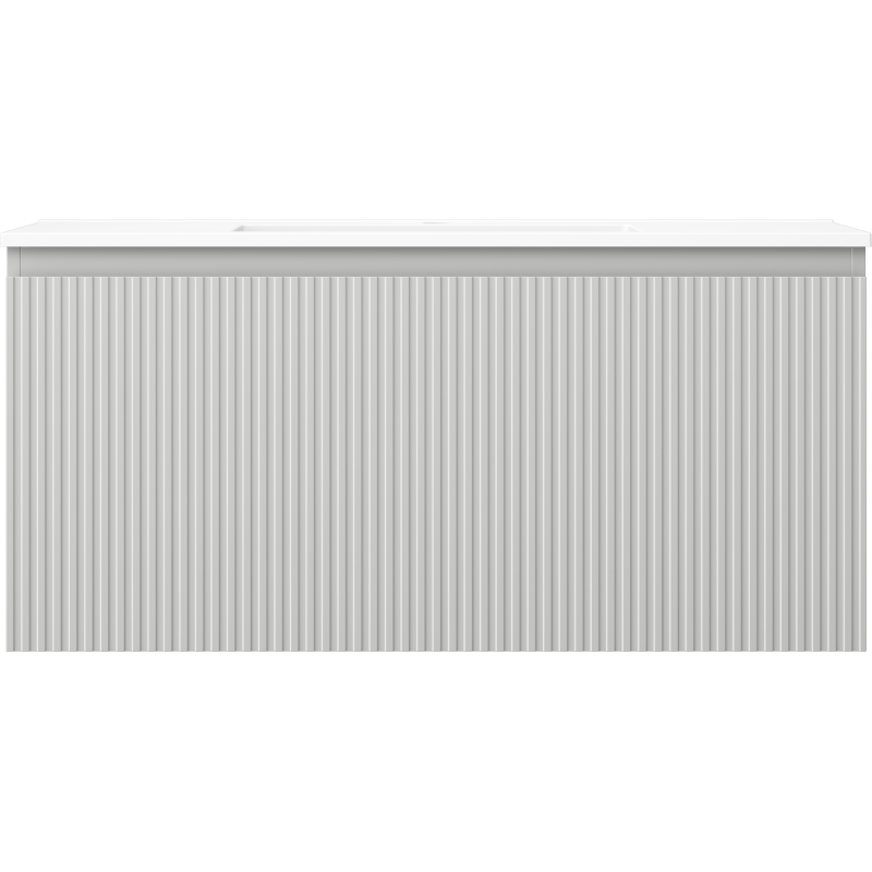 Mexen Rivel шкафче за баня 100 см с мивка Otis, 1 чекмедже, оребрено, сиво мат/бяло мат - 91A20-10047-1-BF62-W18M01