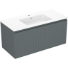 Mexen Rivel шкаф за баня 100 см с мивка Otis, 1 чекмедже, оребрена, графит мат/бял мат - 91A20-10047-1-BF66-W18M01