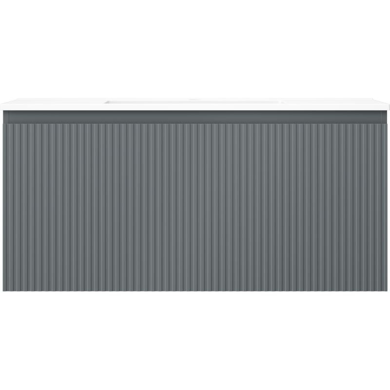 Mexen Rivel шкаф за баня 100 см с мивка Otis, 1 чекмедже, оребрена, графит мат/бял мат - 91A20-10047-1-BF66-W18M01