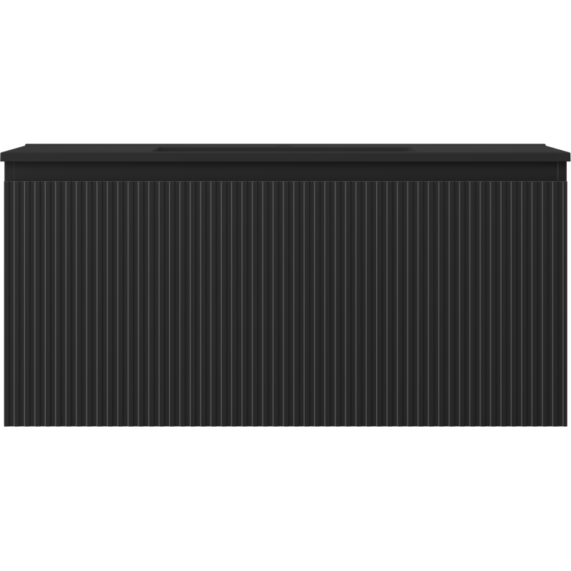 Mexen Rivel баня шкаф 100 см с мивка Otis, 1 чекмедже, надиплено, черен мат - 91A20-10047-1-BF71-W18M71