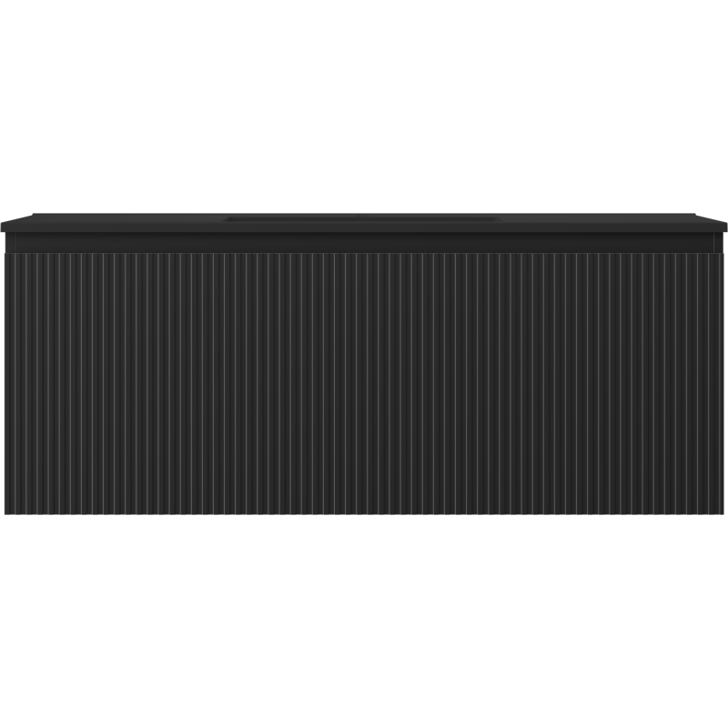 Mexen Rivel шкаф за баня 120 см с мивка Otis, 1 чекмедже, оребрен , черен мат - 91A20-12047-1-BF71-W18M71