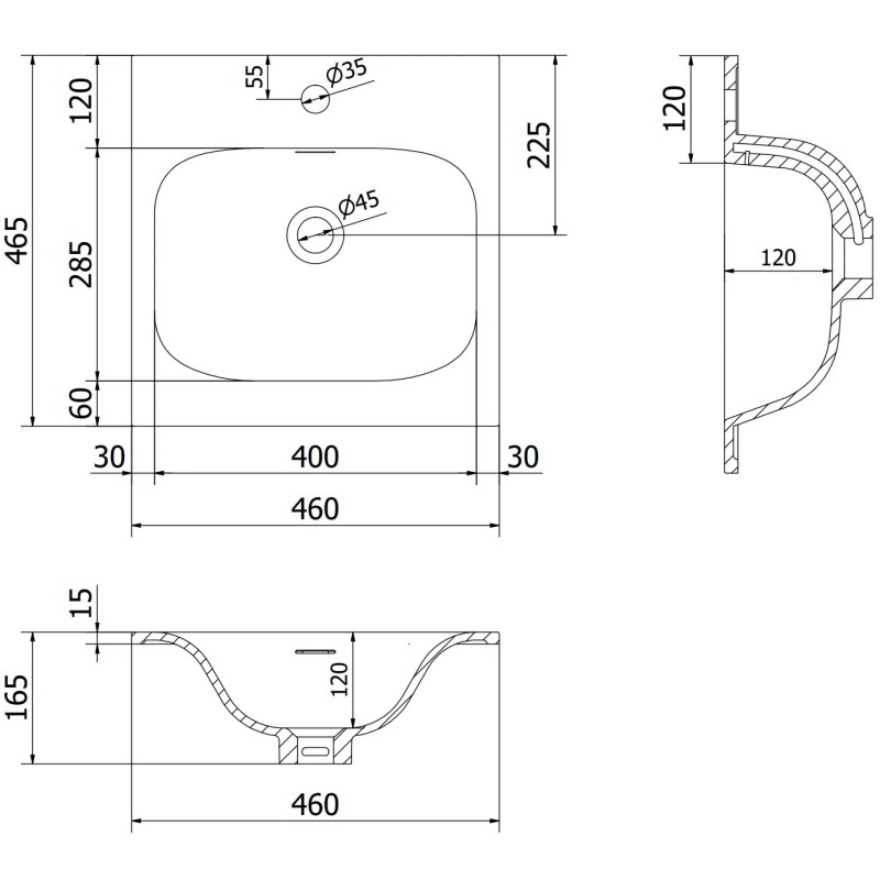 Mexen Rivel баня шкаф 45 см с мивка Vela, 1 чекмедже, релефен, бял мат - 91A20-04547-1-BF01-W23M01